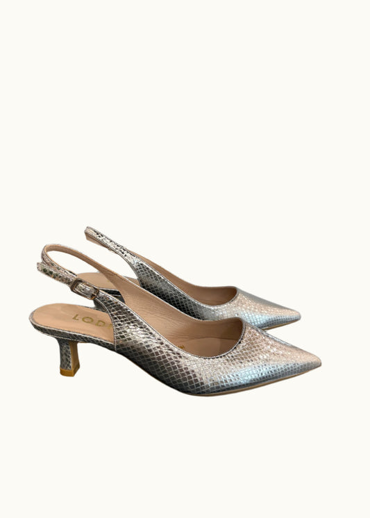 Chetus Kitten Heel in Silver
