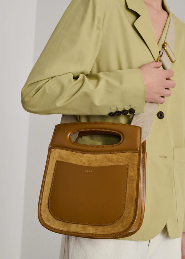 CHERI BAG - CAMEL SUEDE / OCHRE LEATHER - SOEUR