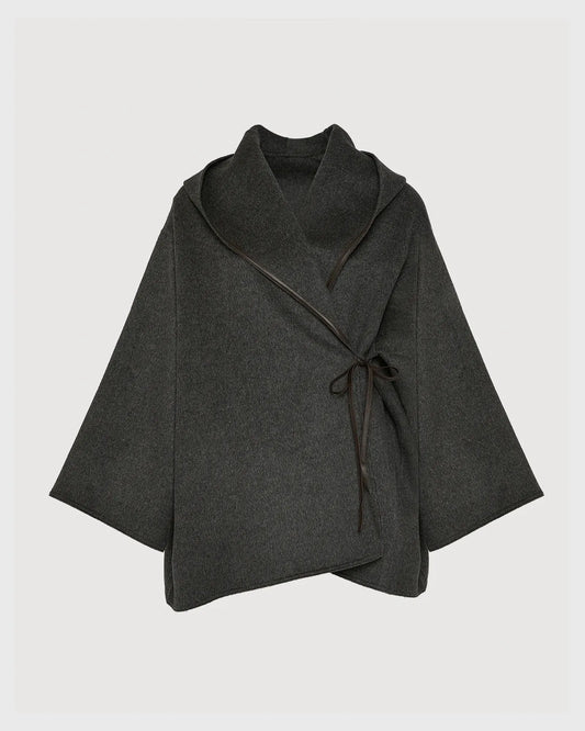 Oversized Short Coat in Double-Sided Cashmere Blend
