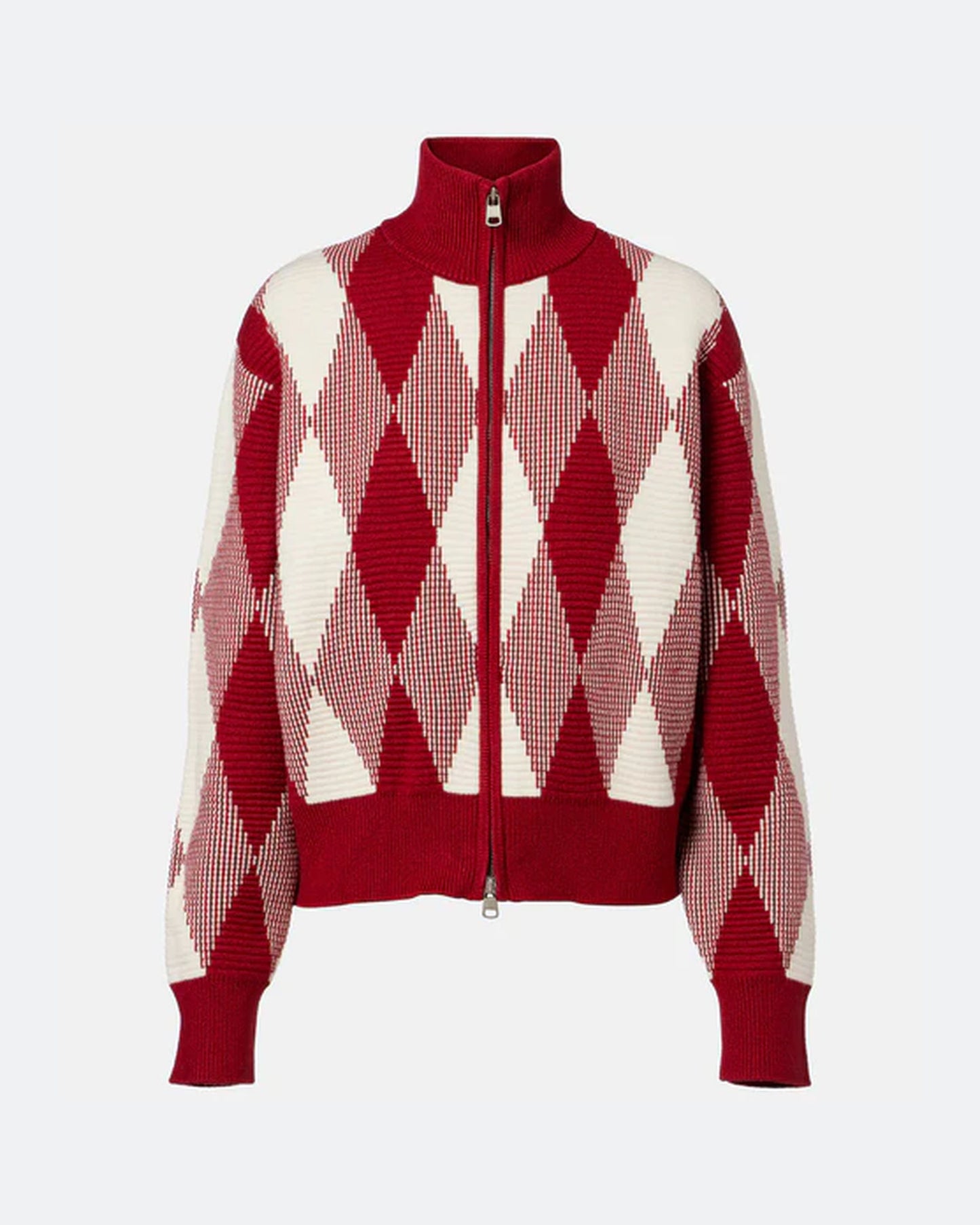 Karina Jacquard Knit Jacket in Red Dahlia