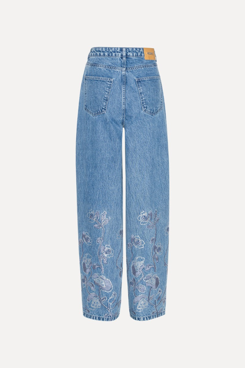 RHINESTONE WIDE LEG JEAN - ROTATE