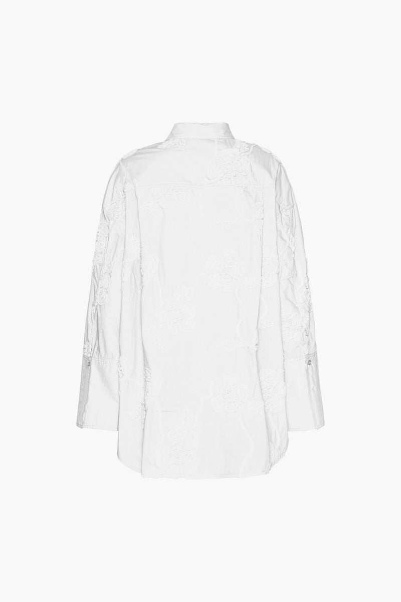 FLOWER OVERSIZED SHIRT - WHITE - ROTATE