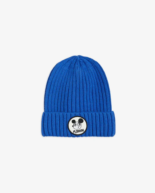 Knitted Wool Beanie in Blue