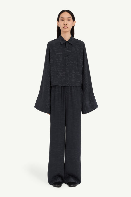 Jacquard Convertible Shirt in Black