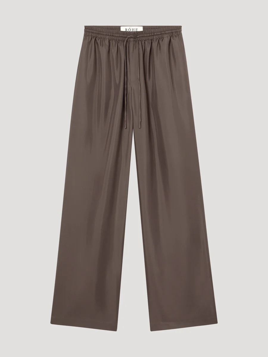 Relaxed Silk Trouser in Taupe