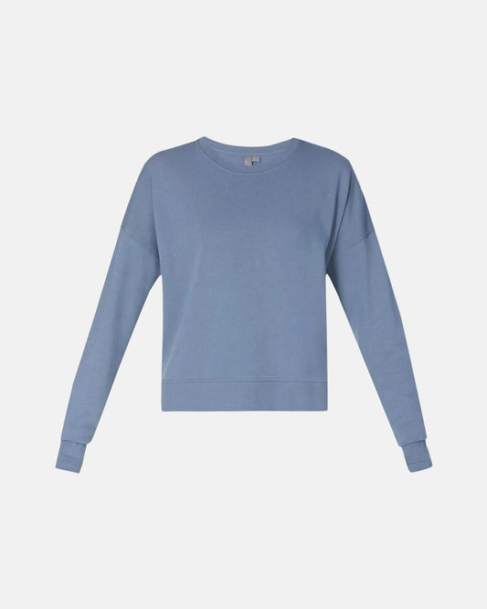 After Class Crop Sweatshirt in Luxe Blue