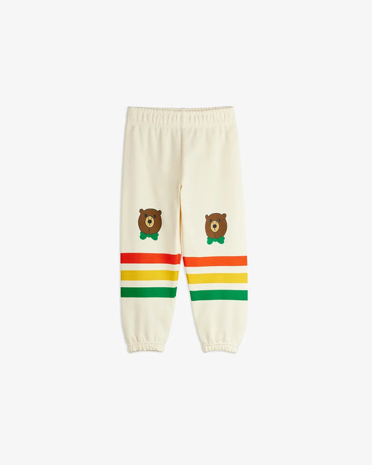 Bear Stripe Sweatpants in Cream