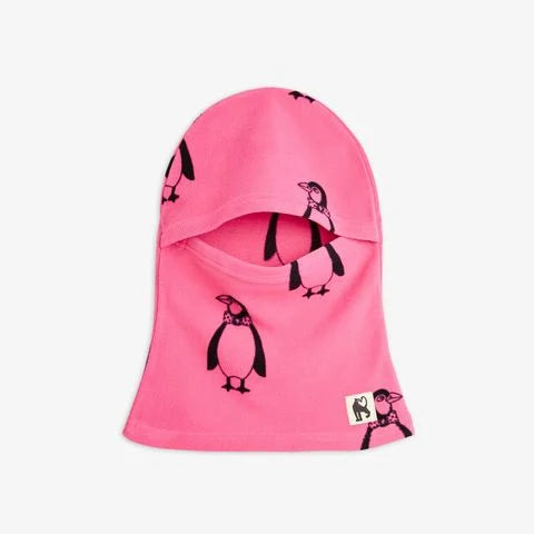 Penguin fleece balaclava - pink - Mini Rodini
