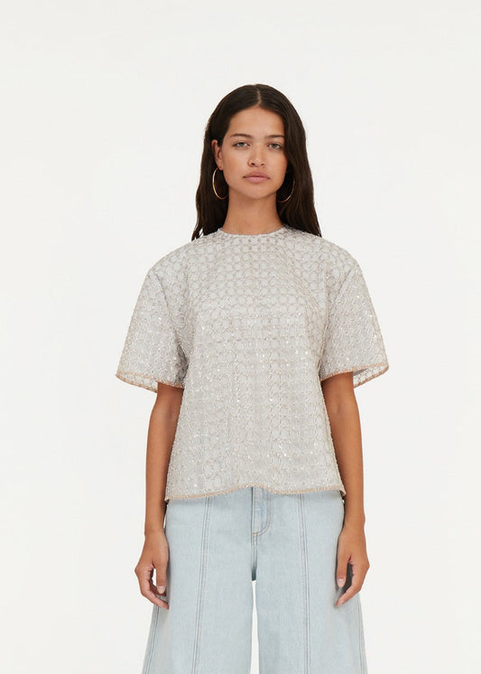 BEADED OVERSIZED TOP - ROTATE