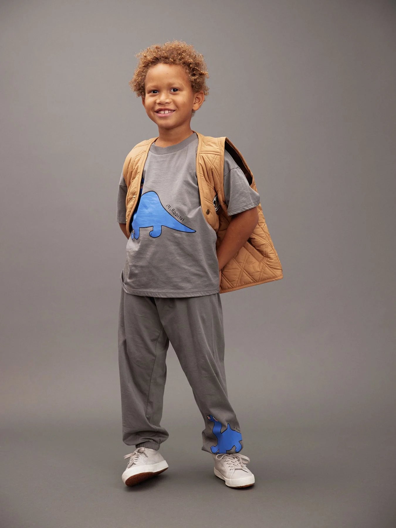 Dino Patch Sweatpants in Grey