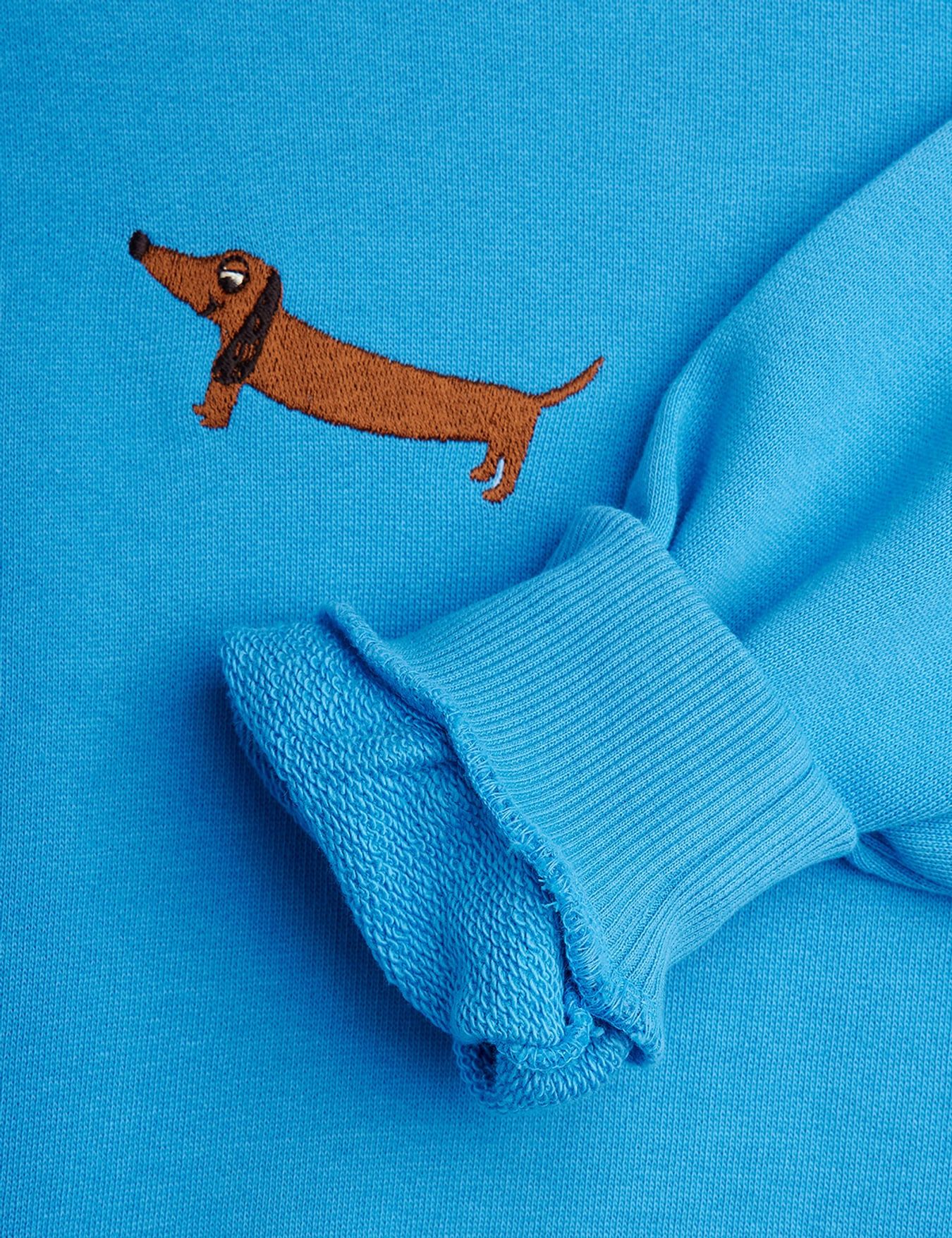 Dog Embroidered Sweatshirt in Blue