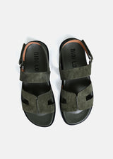 Mindy Flat Sandals in Khaki Green