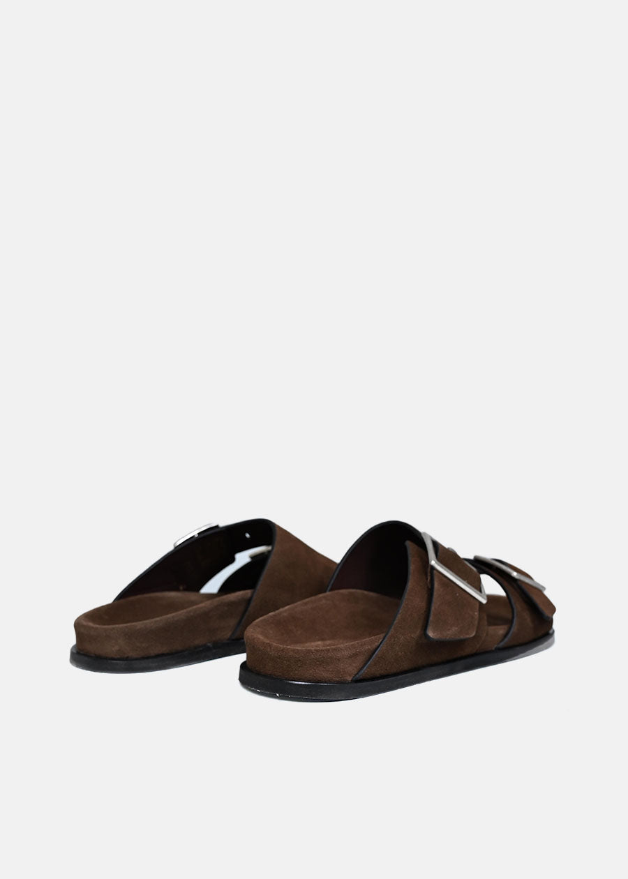 Alba Suede Leather Sandals in Brown