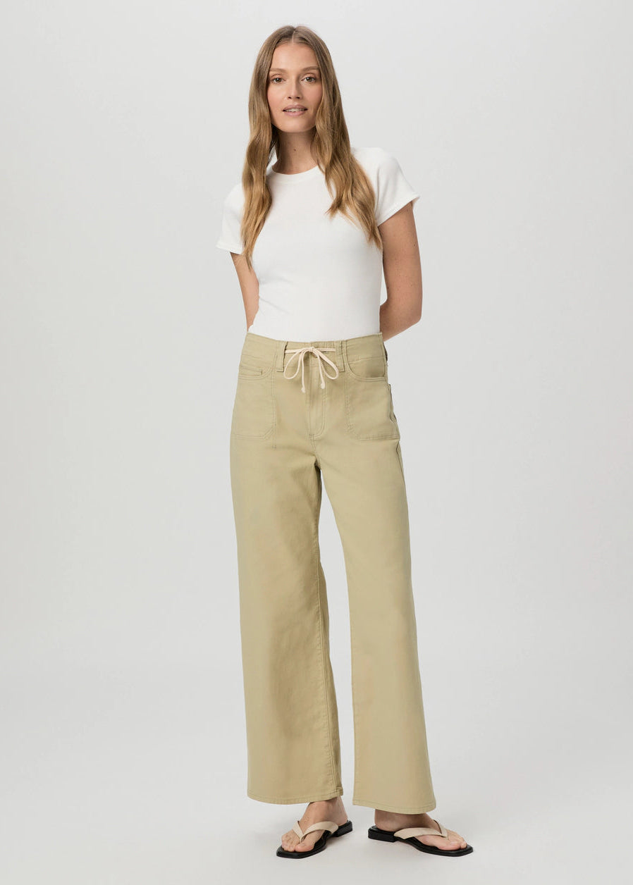 ARI WIDE LEG PANT - PALE OLIVE - PAIGE