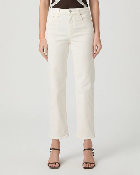Stevie Ankle Straight Jean in Cream Cloud