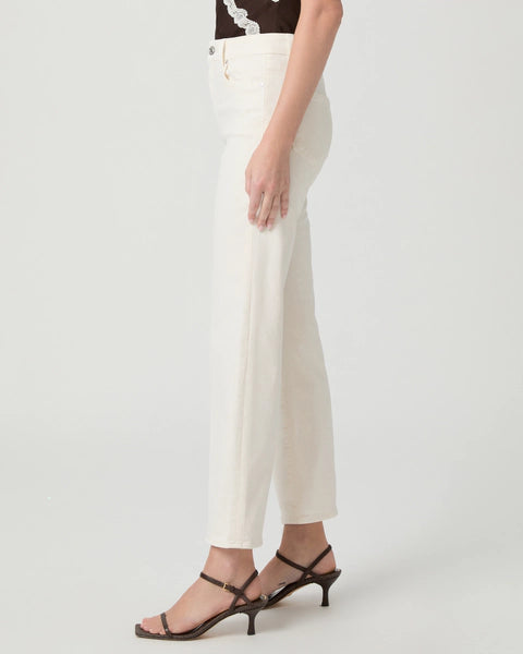 Stevie Ankle Straight Jean in Cream Cloud
