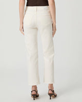 Stevie Ankle Straight Jean in Cream Cloud