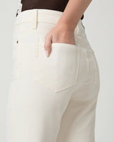 Stevie Ankle Straight Jean in Cream Cloud