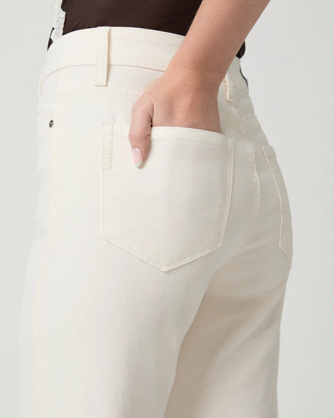Stevie Ankle Straight Jean in Cream Cloud