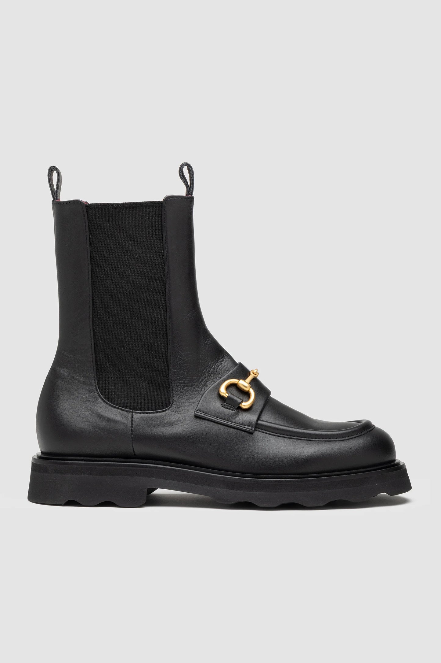 Ankle Boot with Chain in Black