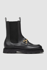 Ankle Boot with Chain in Black