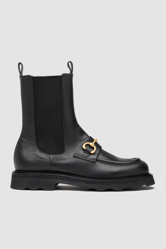 Ankle Boot with Chain in Black