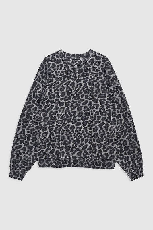 Miles Sweatshirt in Grey Leopard