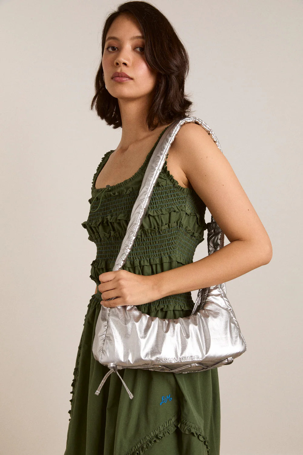 Puffy Saz Bag in Silver