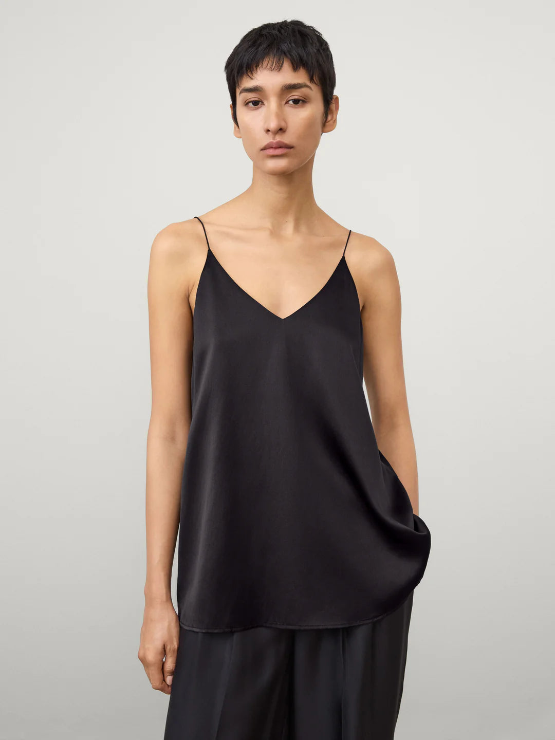 Silk Camisole Top in Midnight