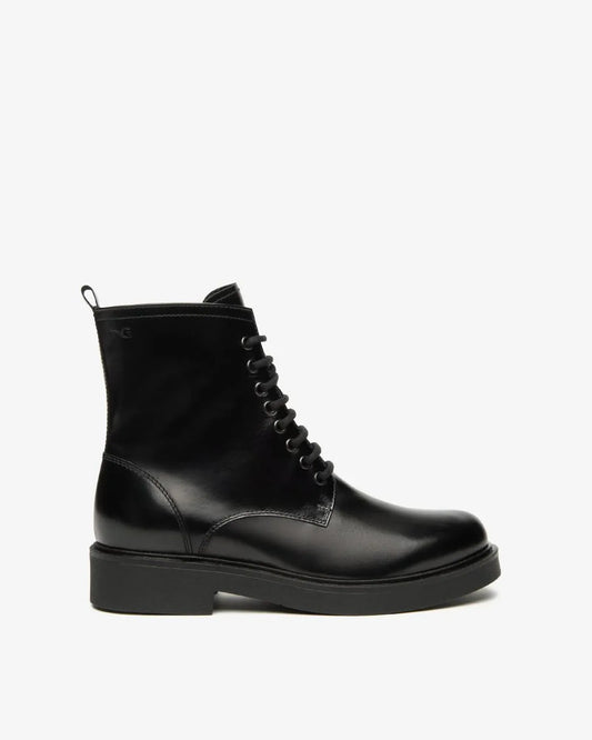 Lace Up Combat Boot in Black
