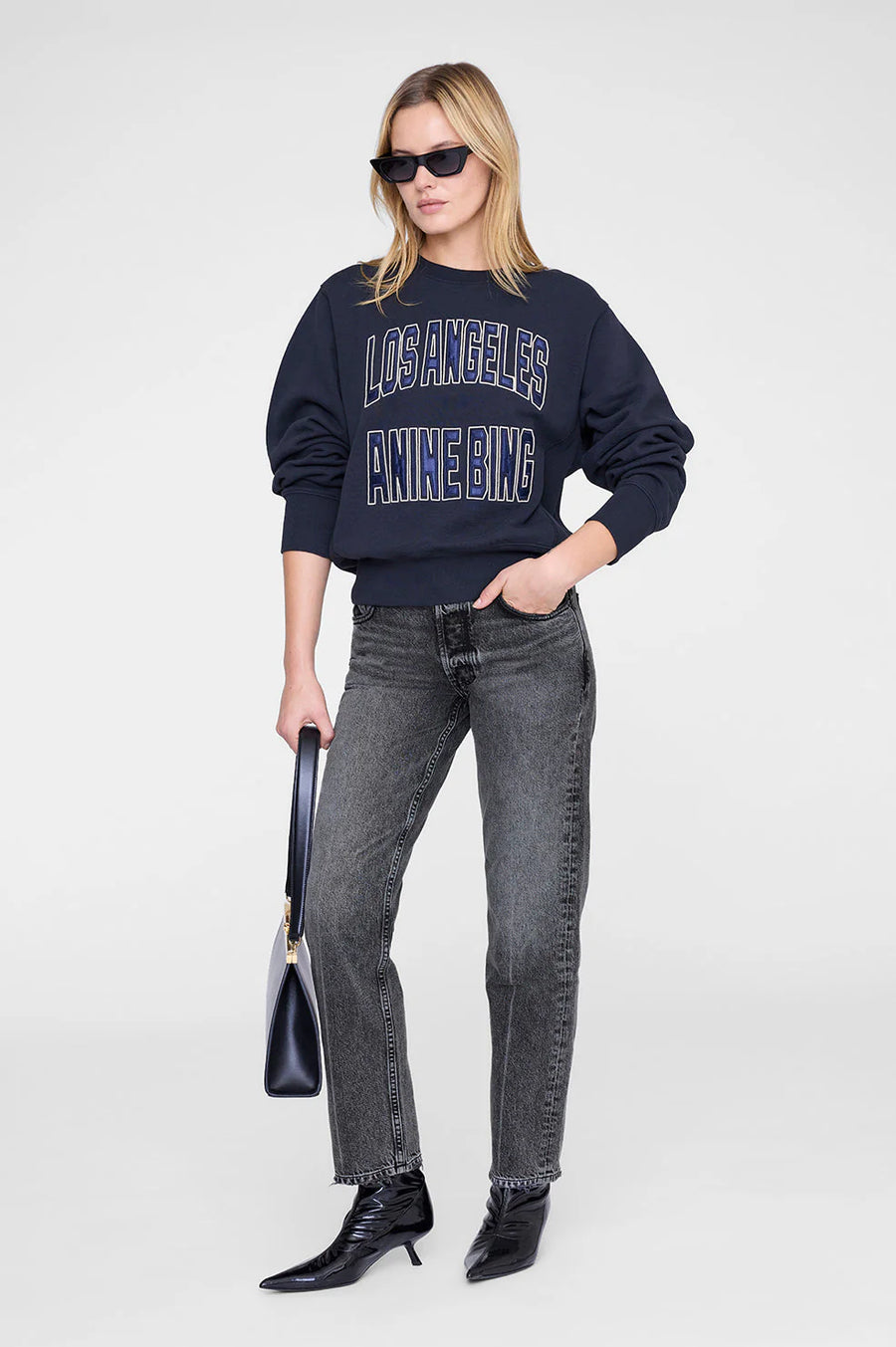 Harry Shrunken Sweatshirt LA in Vintage Black