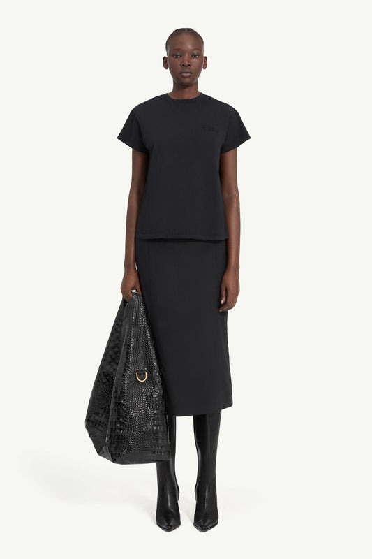 Cotton Jersey T-shirt in Black