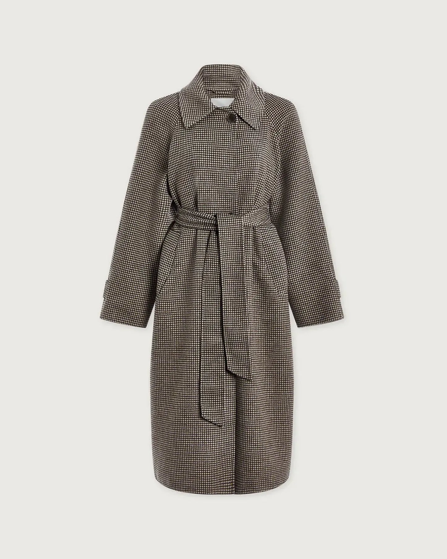 Tomlinson Belted Long Coat in Deep Taupe