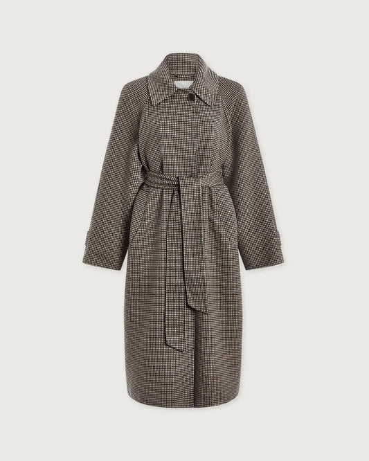 Tomlinson Belted Long Coat in Deep Taupe