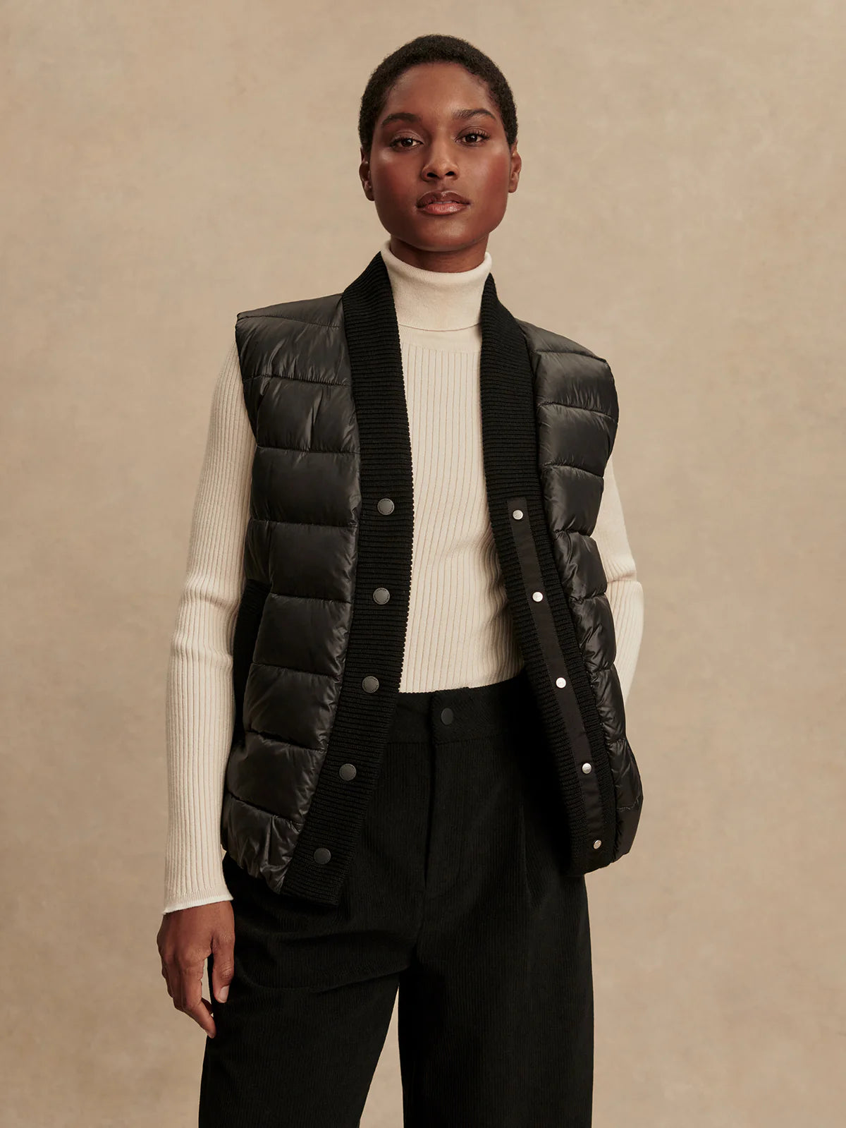 Colwyn Combo Boxy Gilet in Black