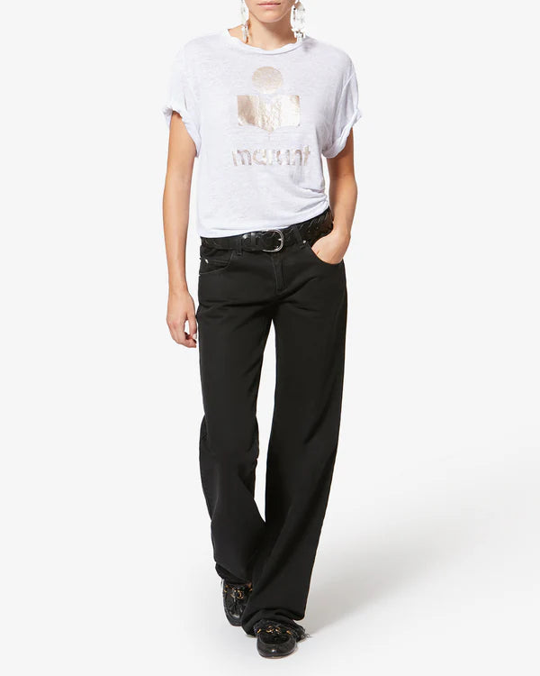 Zewel T-shirt in White/Light Gold