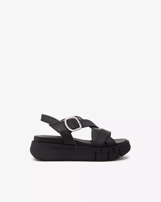Criss Cross Sandal in Black