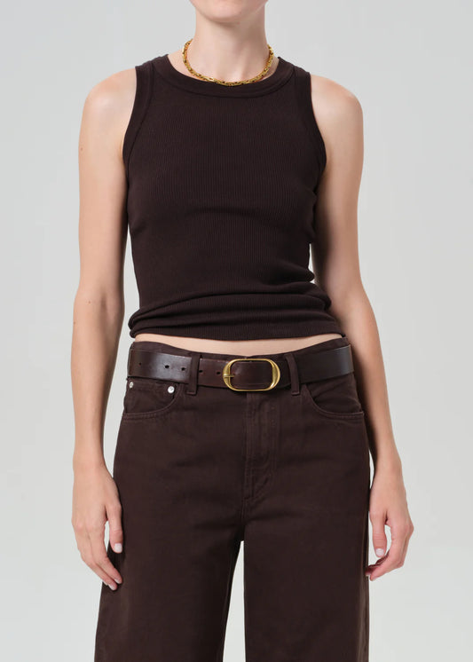Isabel Rib Tank in Chocolate