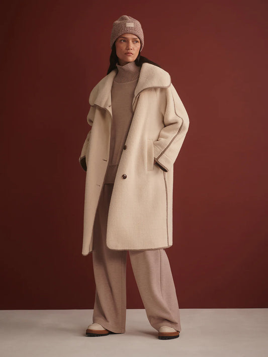 Clemence Sherpa Coat in Sandshell