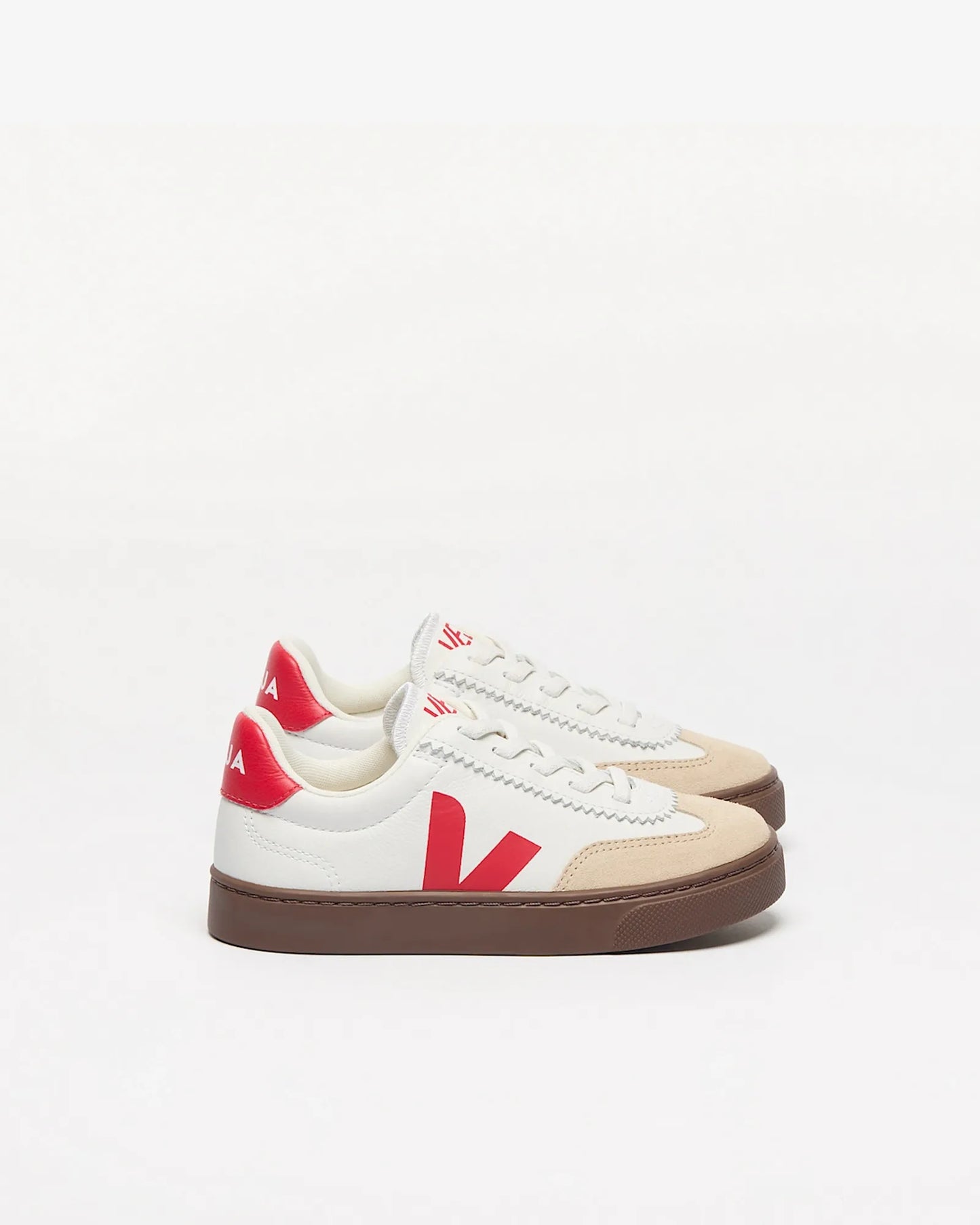 Small Volley Leather White Pierre Pekin Bark Sneakers