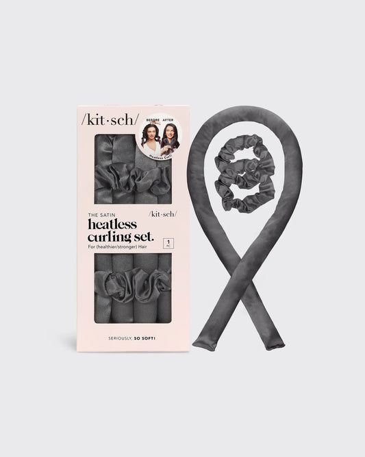 Satin Heatless Curling Set in Charcoal