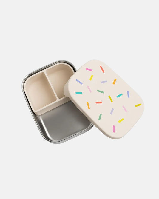 Stainless Steel Lunchbox with Removable Compartments in Confetti
