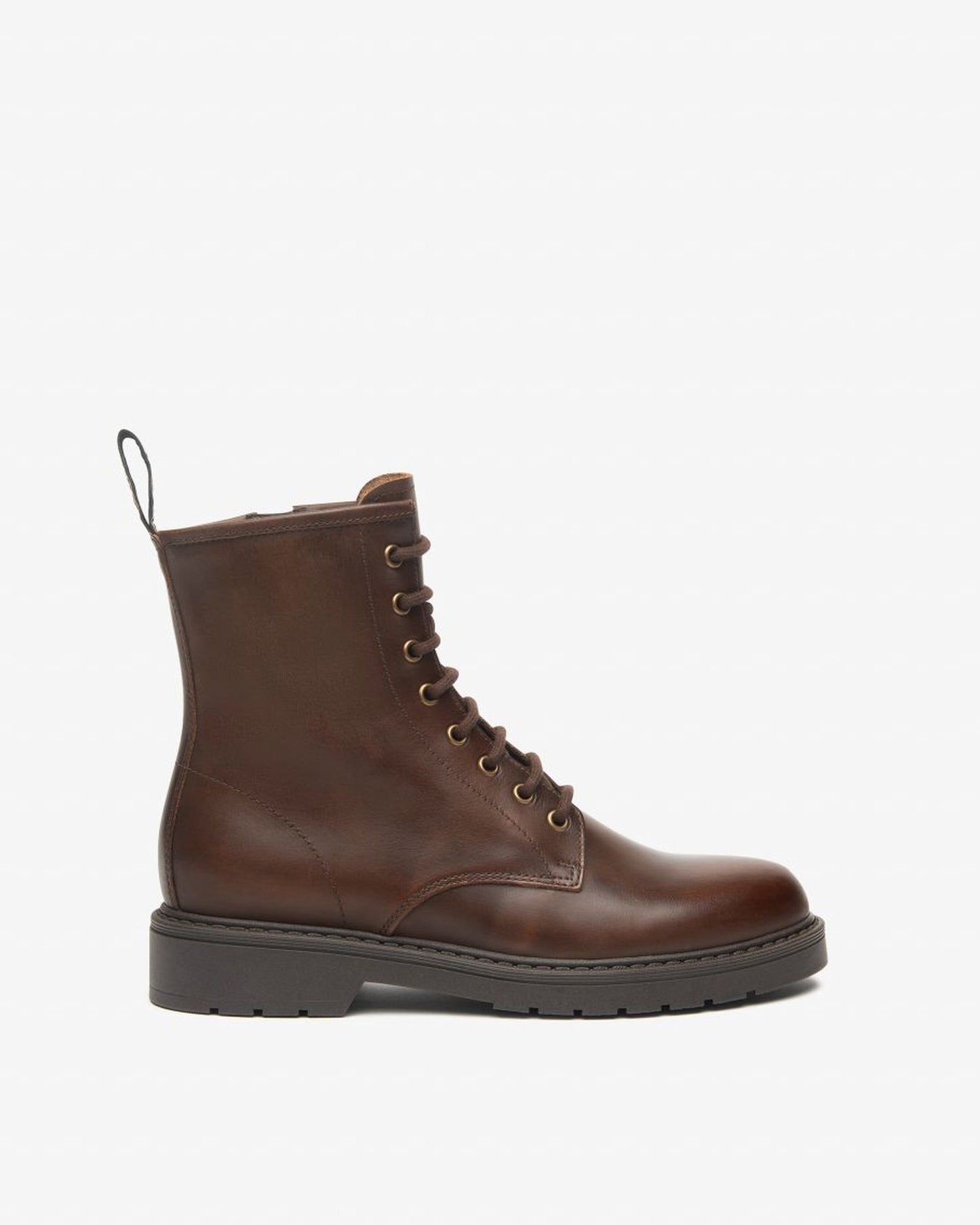 Lace Up Combat Boot in Brown