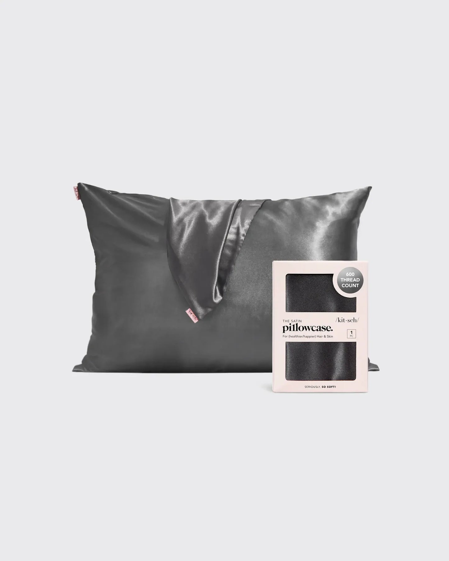 Satin Pillowcase in Charcoal