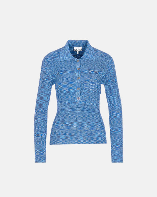 Spacedyed Polo in Egret