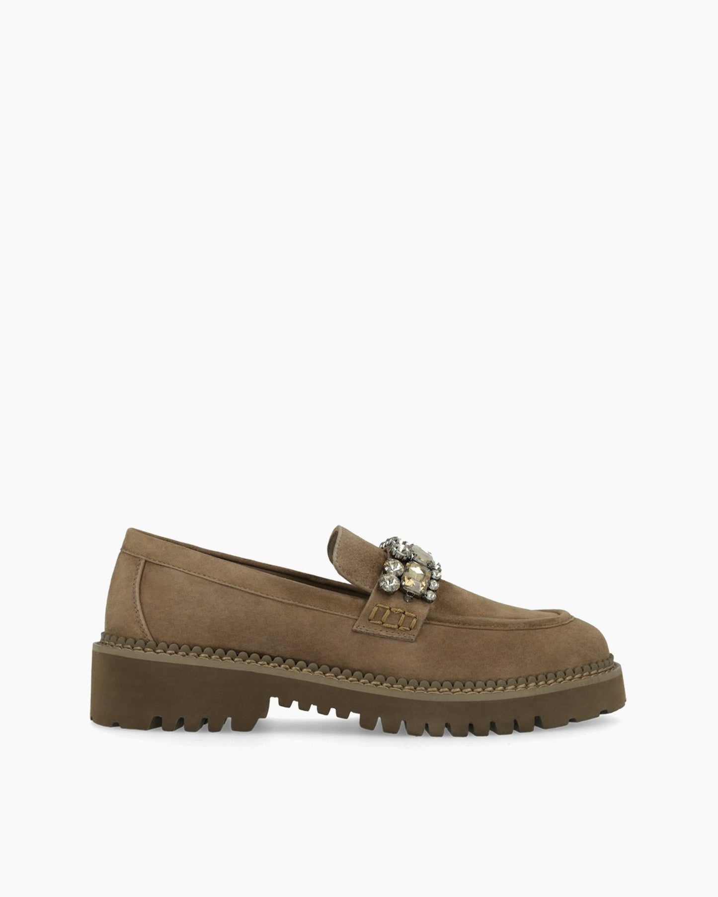 Chunky Loafer in Taupe Suede