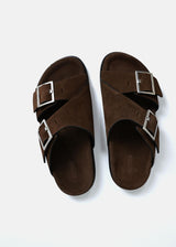 Alba Suede Leather Sandals in Brown