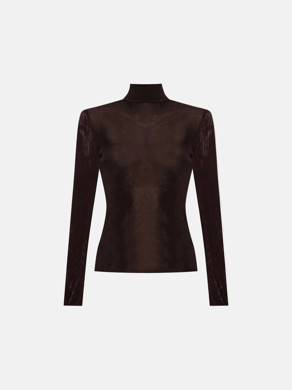 Metallic Viscose Knit Top  in Brown