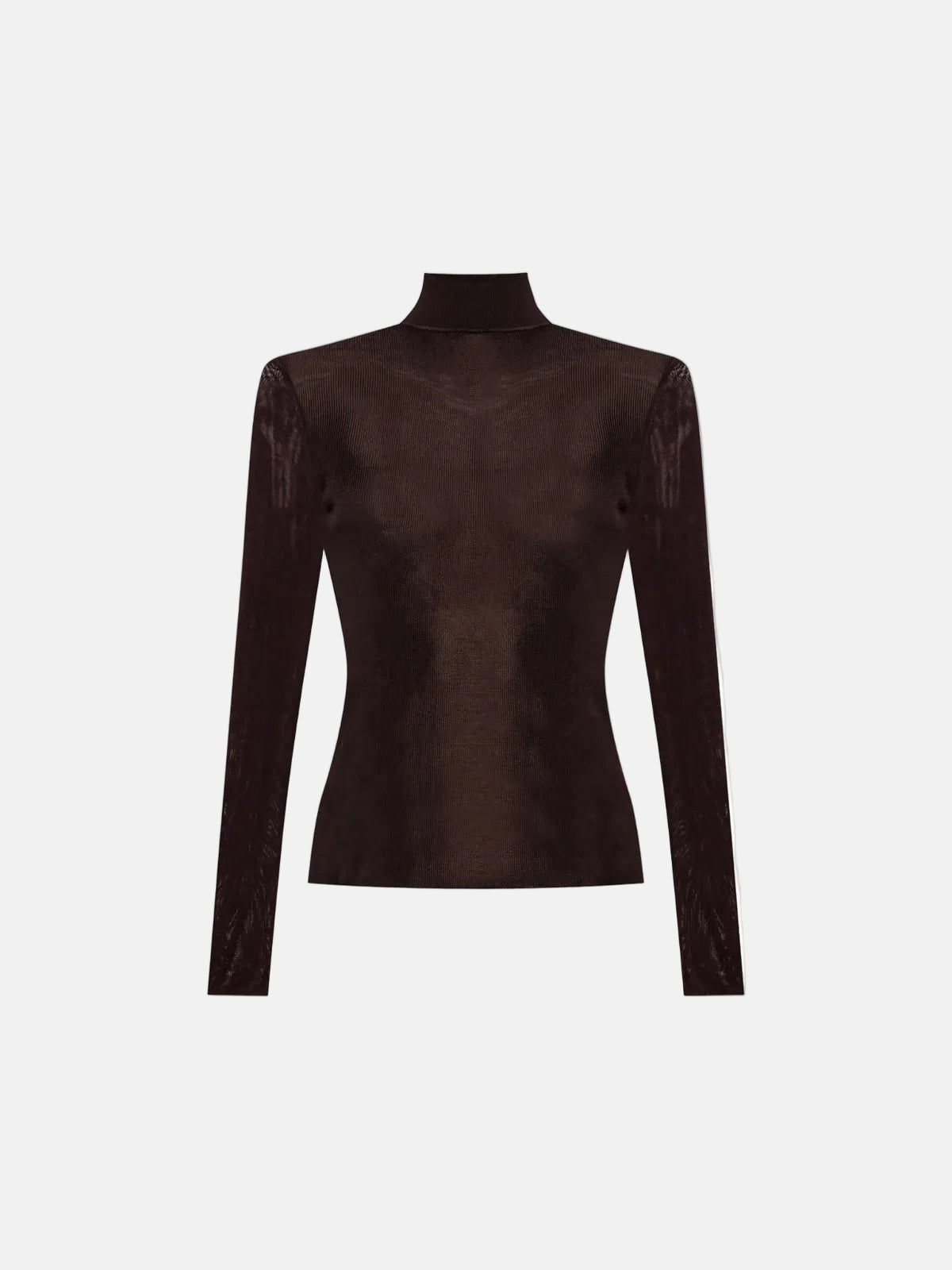 Metallic Viscose Knit Top  in Brown
