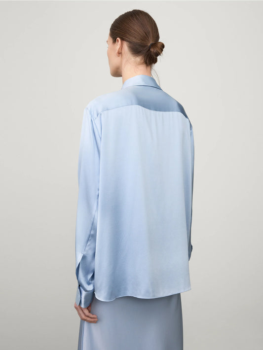 Long Sleeved Buttonup Shirt in Surf